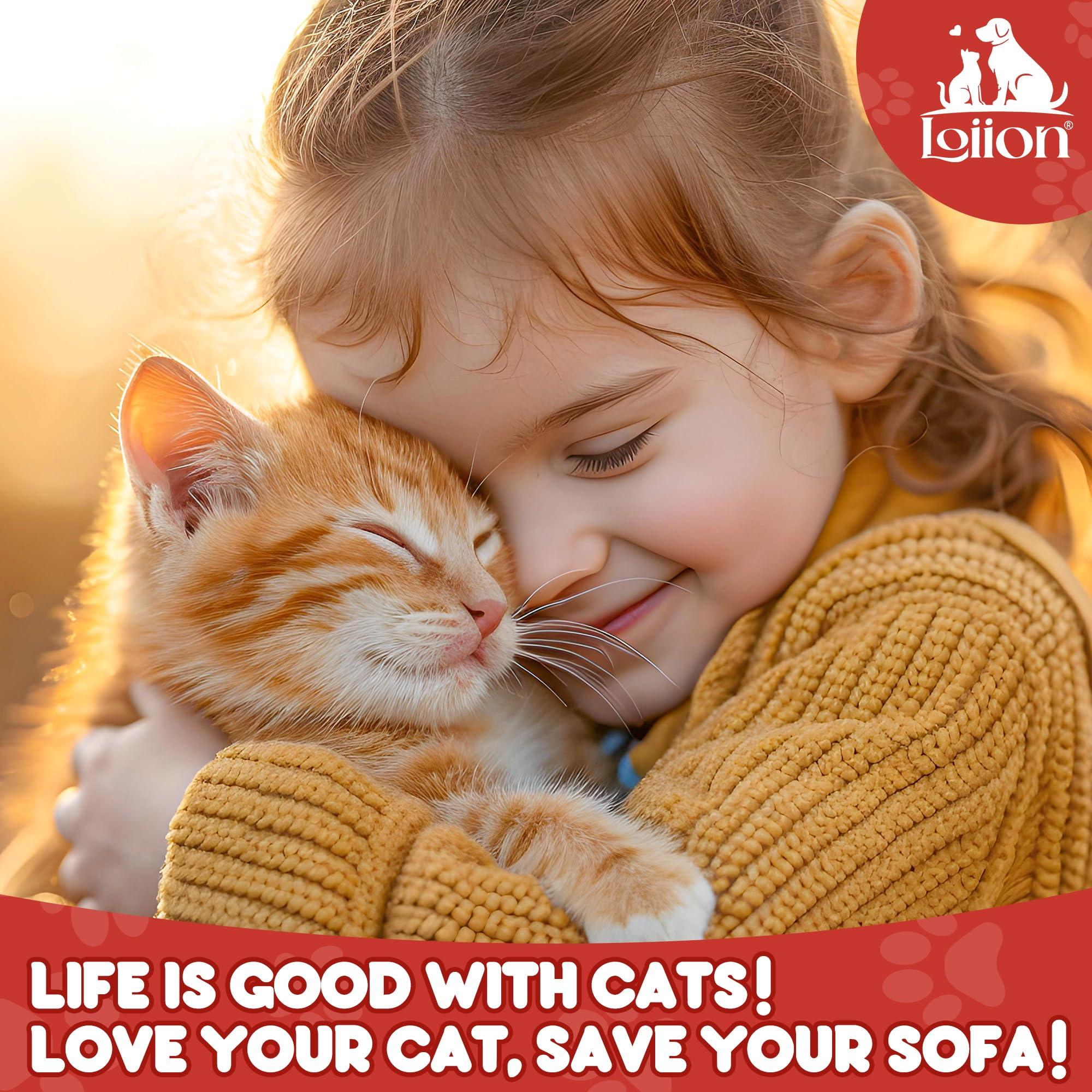 Loiion Cat Scratch Furniture Protector - Anti-Slip, Waterproof Sofa Cover to Keep Cats Off, Pet-Friendly Couch Protectors for 3 Cushion Couch, Khaki Anti-Scratch Couch Cover for Pets and Kids 134\"X71\"