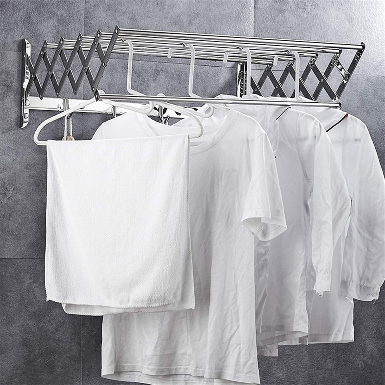 HomeLoft Basics Wall Mounted Laundry Drying Rack Retractable Folding Airer Garment Clothline Dryer Rack Bathroom Towel Holder Space Saver Clotheshorse for Indoor Outdoor (40cm/15.7in)
