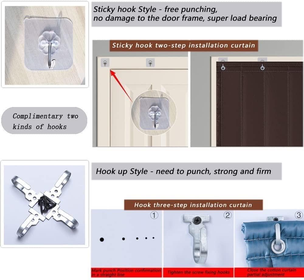 VIYZX VIYZX Sound Proof Curtains for Doorway, Winter Thicken PU Soundproof Blanket - Partition Insulation Thermal Curtain - Home Bedroom Windproof Cloth Waterproof