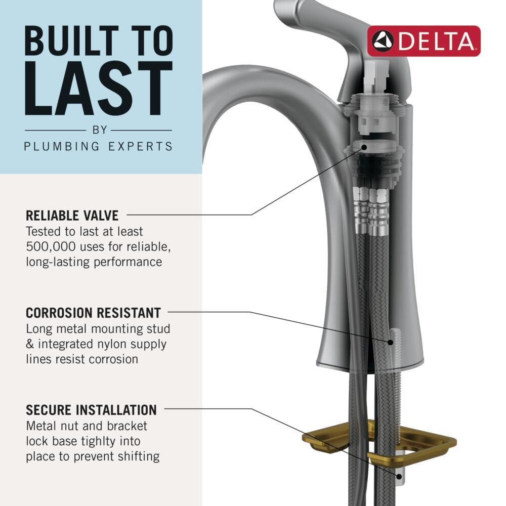 DELTA FAUCET DELTA FAUCET 567LF-SSPP Ara Bathroom Faucet, 1.2 GPM Water Flow, Stainless