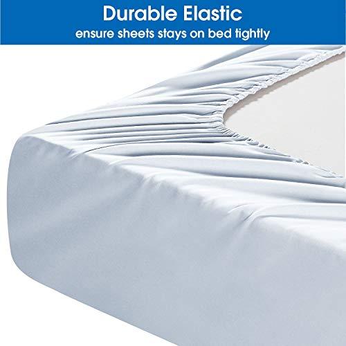 B$R Bedding\'s B$R Bedding\'s Bed Sheet Set- Egyptian Quality Sheet Luxurious Breathable Cotton-Elastic-Fits Mattress up to 5\"- Extra Soft Easy Care- 4 PC (Queen, 60\" W x 80\" L + 5\" Sage) 700 TC