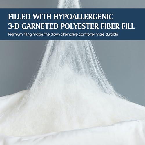 Blue Ridge Home Fashions Blue Ridge Home Fashions 350 Thread Count Cotton Damask Down Alternative Comforter, King, White