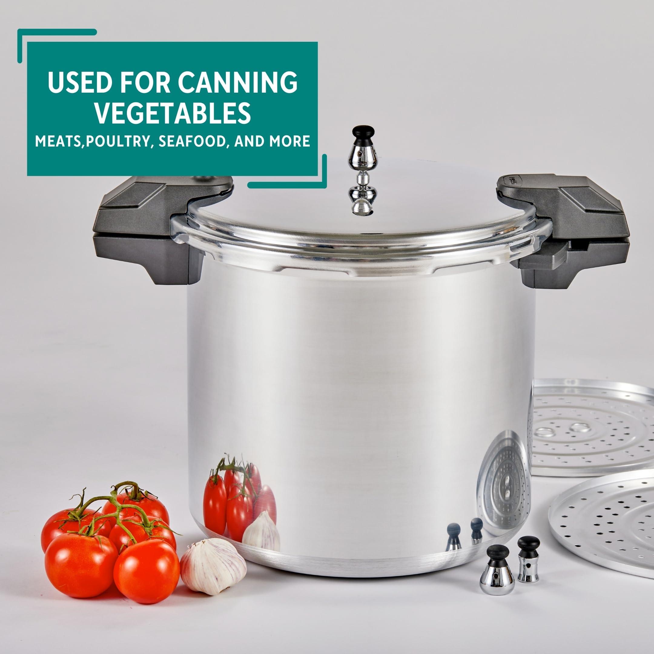 Mirro Mirro - 7114000221 Mirro 92122A Polished Aluminum 5 / 10 / 15-PSI Pressure Cooker / Canner Cookware, 22-Quart, Silver