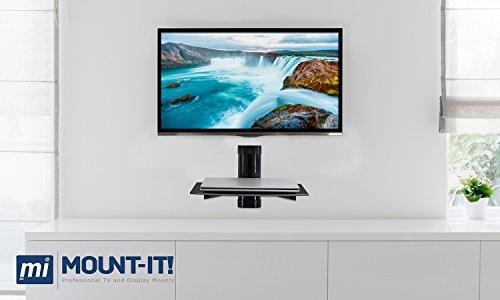 Mount-It! Mount-It! Floating Wall Mounted Shelf Bracket Stand for AV Receiver, Component, Cable Box, Playstation4, Xbox1, Blue Ray DVD Player, Projector, 17.6 lbs Capacity, Single Shelf, Adjustable Height