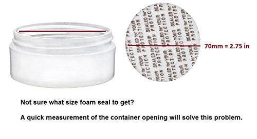 Rewarding Essentials by SanDaveVA Rewarding Essentials 70 mm Pressure Sensitive PS Foam Cap Liners Tamper Seal Cap Liner Sealed for your Protection (25)