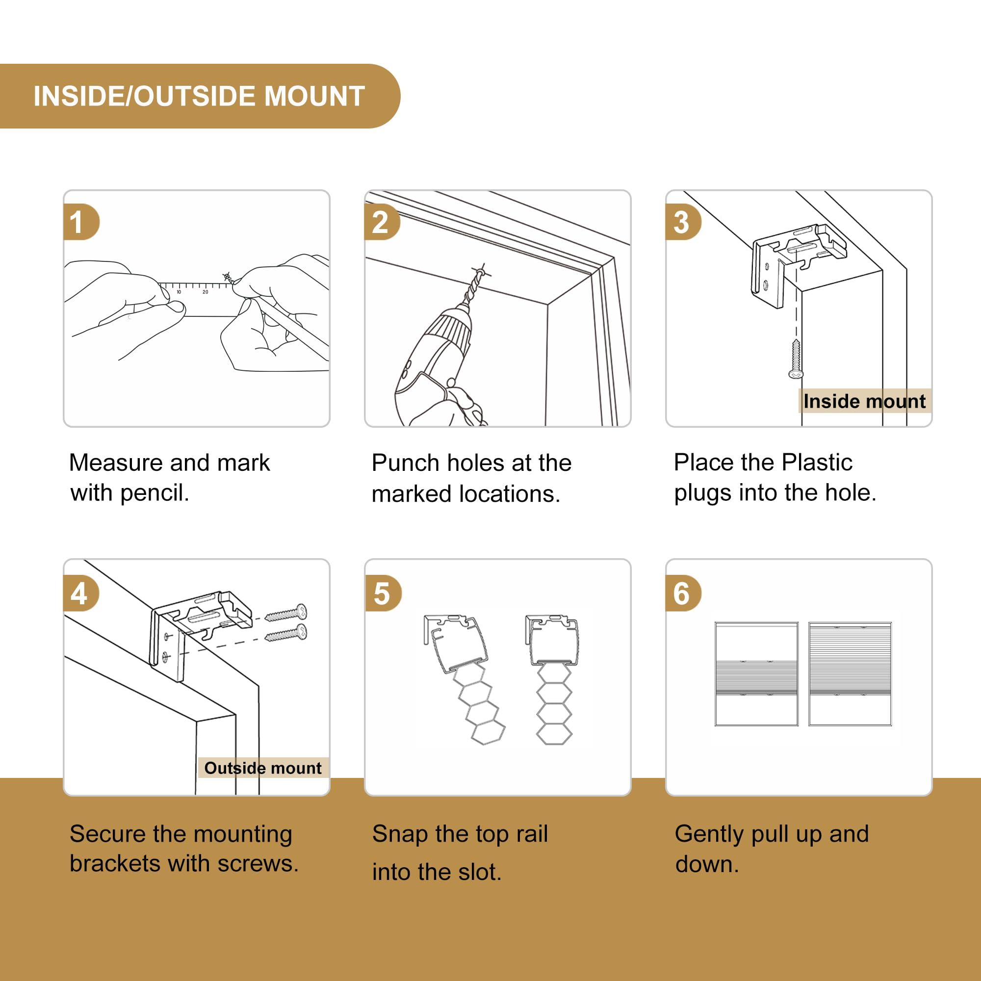 BERISSA BERISSA Light Filtering Cordless Cellular Blinds Honeycomb Shades for Windows Color-Matched Easy to Install Shade for Window, Bedroom, Office,Light Filtering Black,59" W x 48" H