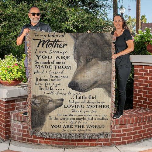 IVY MODA IVY MODA Dear Mom Blanket from Son - Mothers Day Blanket from Daughter, Daughter in Law Blankets, Softball Blankets and Throws, Matching Couples Stuff, Regalo para El Da De Las Madres