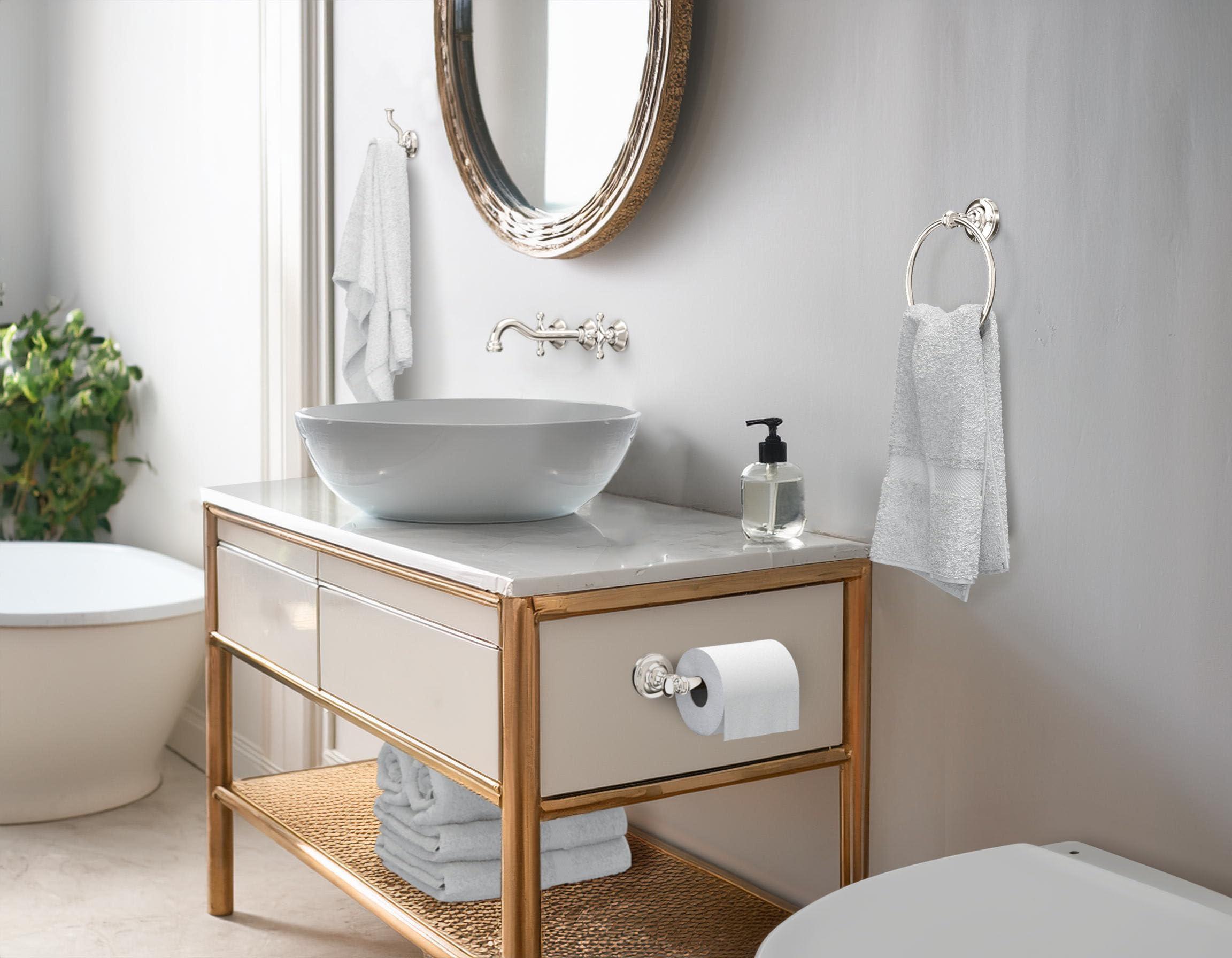 Gatco Gatco 4123 Tavern Toilet Paper Holder, Polished Nickel / Wall Mounted Euro Style Toilet Tissue Holder, Zinc