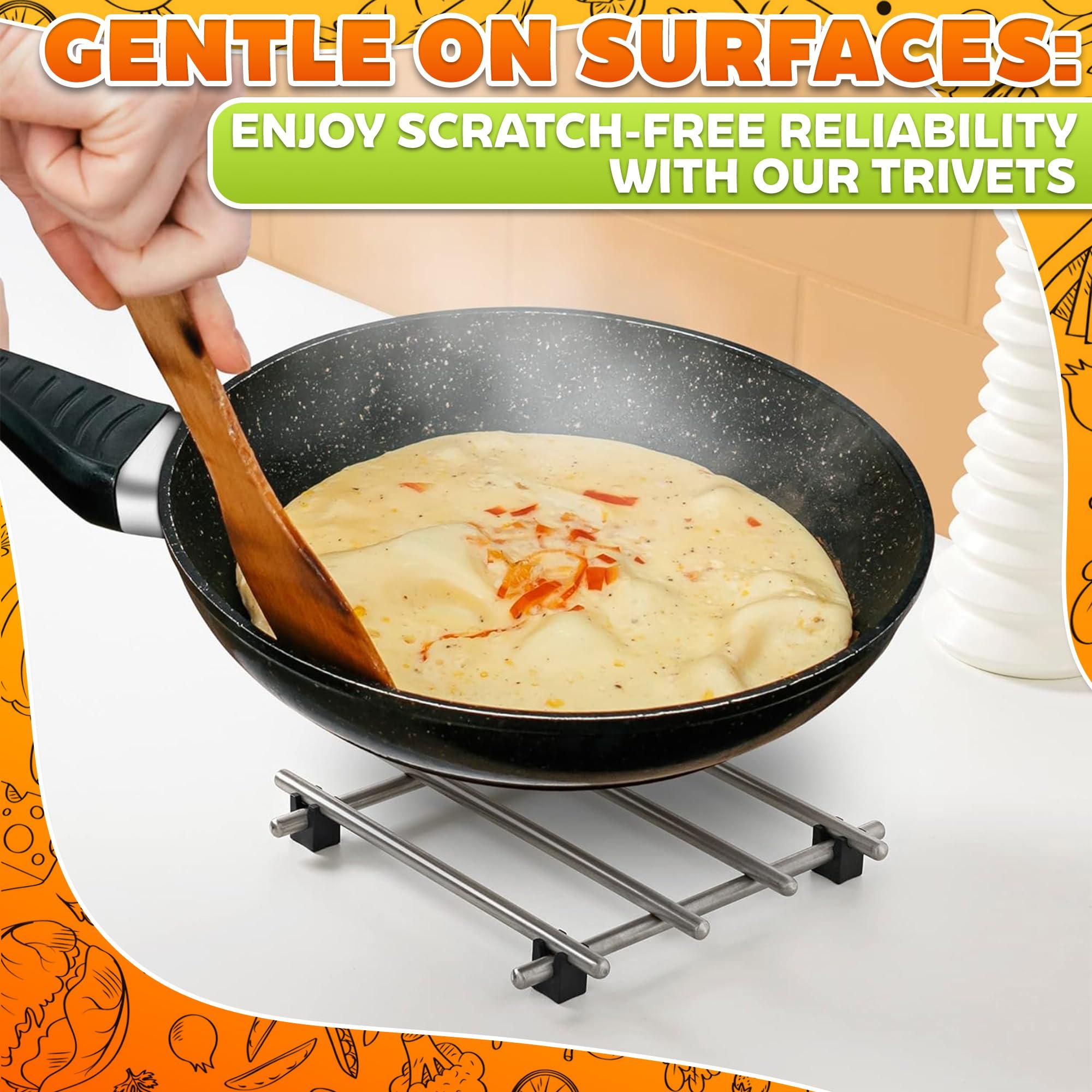 LEGLO Stainless Steel Trivet for Instant Pot - 2Pcs Stainless Steel Pot Trivets for Table Hot Pads for Kitchen Trivets for Hot Dishes - 7\" by 7\" Metal Cooling Racks Pans Set Pot and Pan Holder