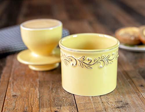 Butter Bell Butter Bell - The Original Butter Bell crock by L Tremain, a Countertop French Ceramic Butter Dish Keeper for Spreadable Butter, Antique Collection, Goldenrod