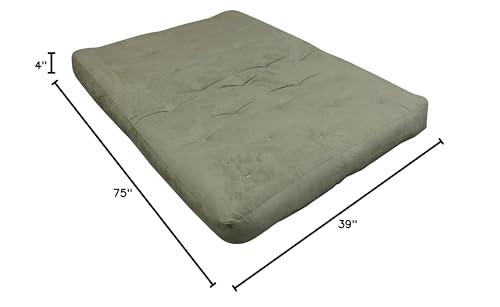 Gold Bond Gold Bond 4\" All Cotton Futon Mattress, Sage Microfiber, Twin, Green