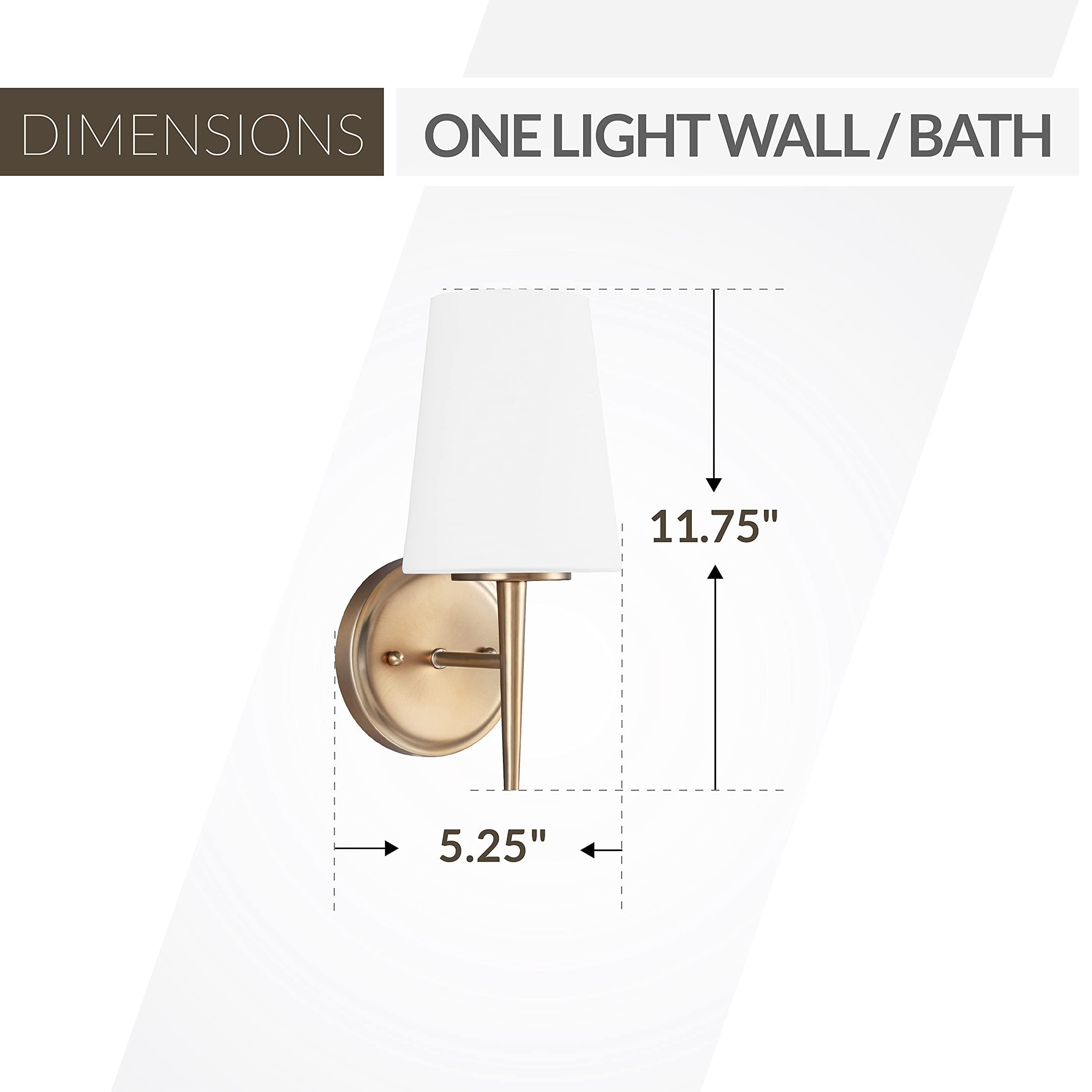Sea Gull Lighting Sea Gull Lighting Driscoll Wall/Bath Sconce Vanity Style Fixture, One - Light, Satin Brass