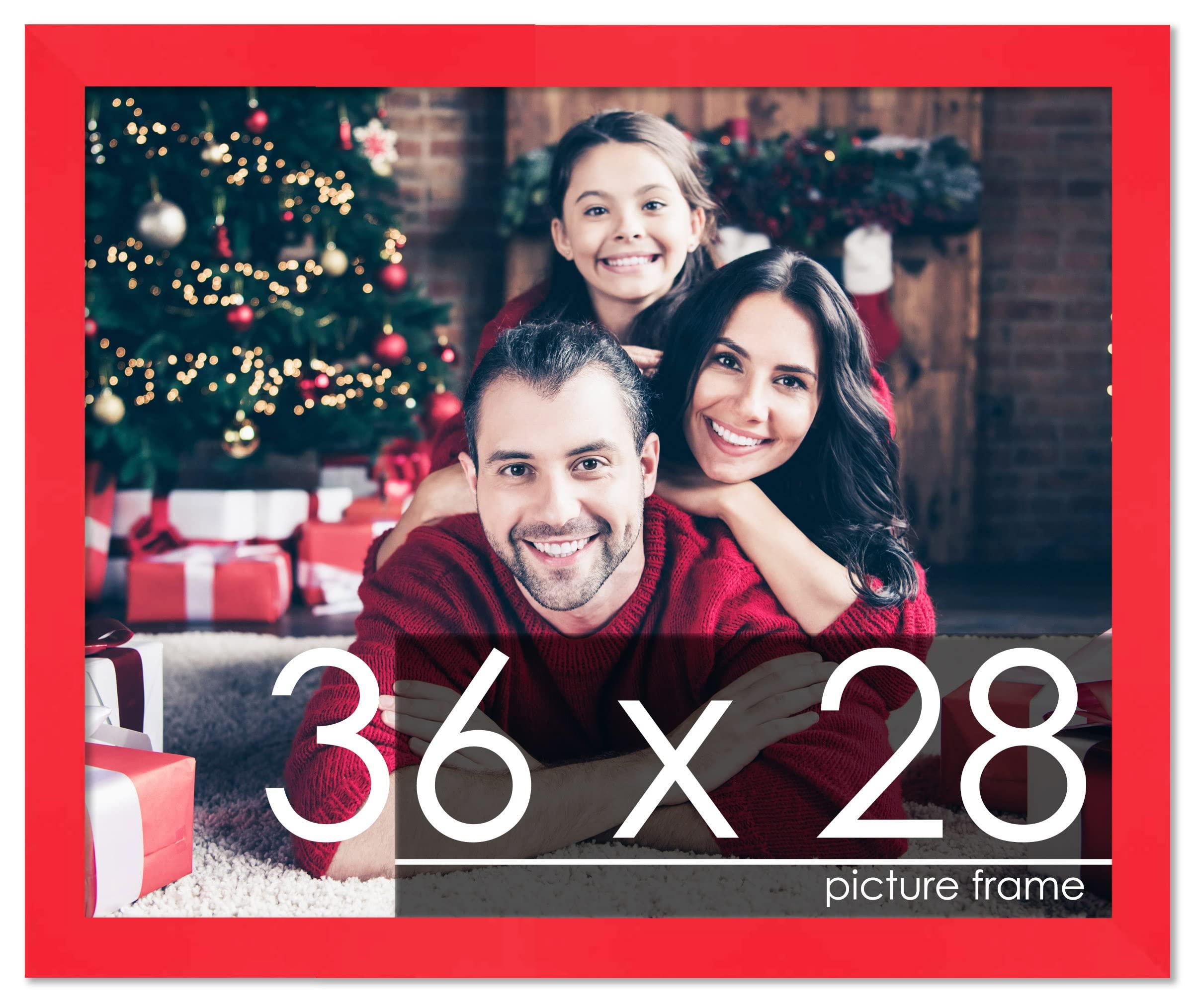 Poster Palooza Poster Palooza 36x28 Contemporary Complete Wood Picture Frame with UV Acrylic Plexiglass, Foam Board Backing & Hardware Included