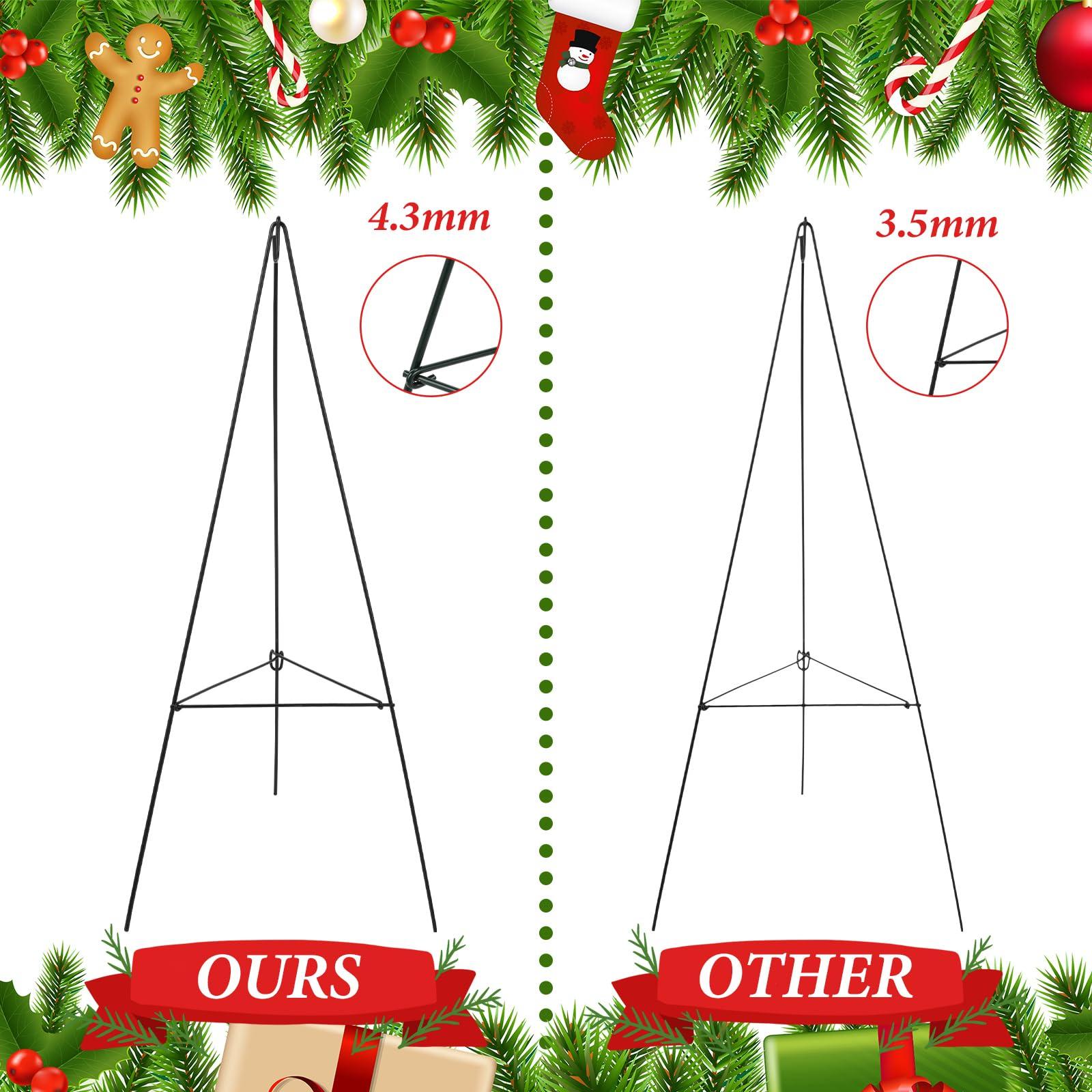 Soaoo Soaoo Christmas Wreath Stand Christmas Wreath Holder Metal Easel for Cemetery Grave Flower Holder Gravestone Wreath Stand for Grave Marker Gravestone Flowers Decorations(2,30inch)
