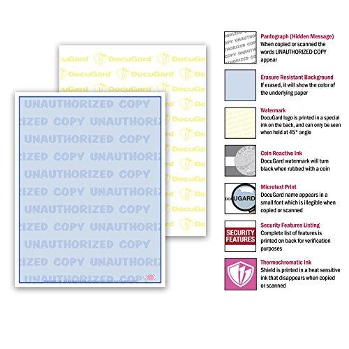 DocuGard DocuGard Advanced Blue Multi-Purpose Security Paper, 7 Features, 8.5 x 11 Inches, 24 lb, 500 Sheets (04546)