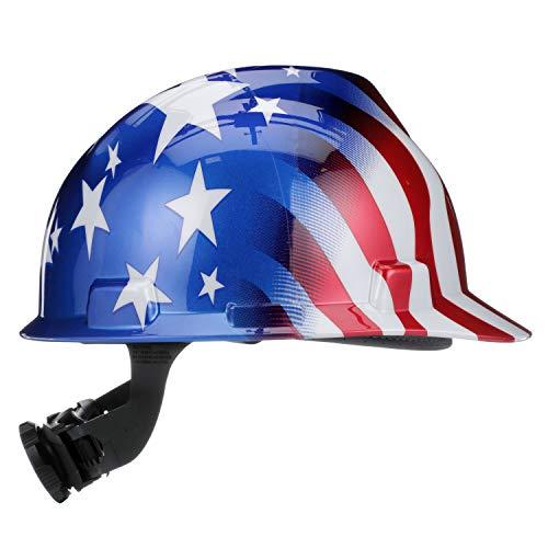 Safety Works MSA 10052945 American Freedom Series V-Gard Slotted Protective Cap, American Stars & Stripes