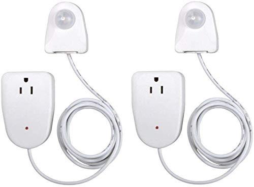 Westek Westek Plug In Motion Sensor Outlet Light Control, 2 Pack - Indoor Motion Sensor Device Activates Lights When Motion is Detected - Ideal for Dark Hallways - 25ft Range, 6 Foot Cord (MLC12BC-4)