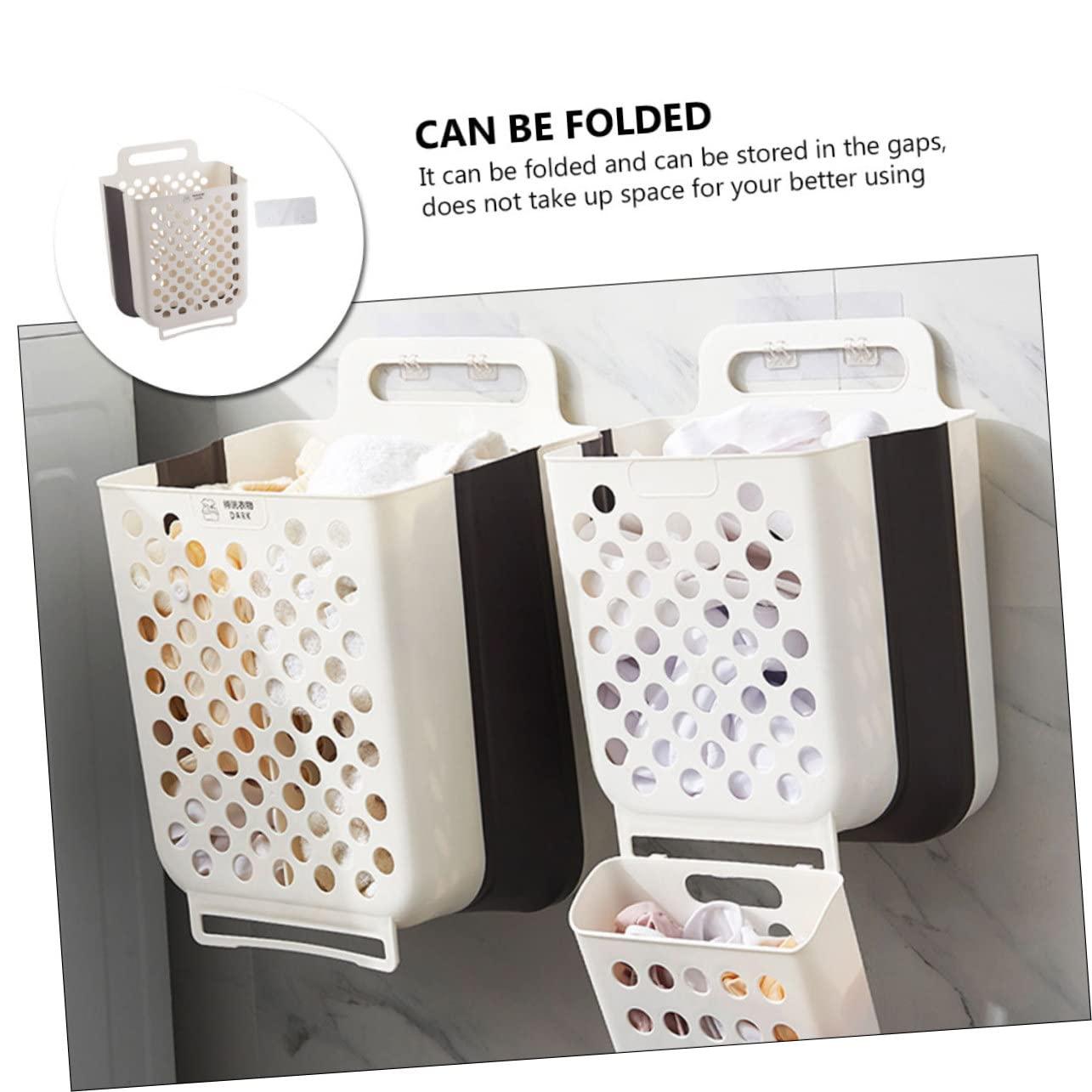 Baluue 1 Set Wall Hanging Laundry Basket Clothes Hamper Clothes Storage Basket Plastic Laundry Basket Clothes Basket Laundry Hamper Basket for Laundry Wall Laundry Basket Bathroom Basket