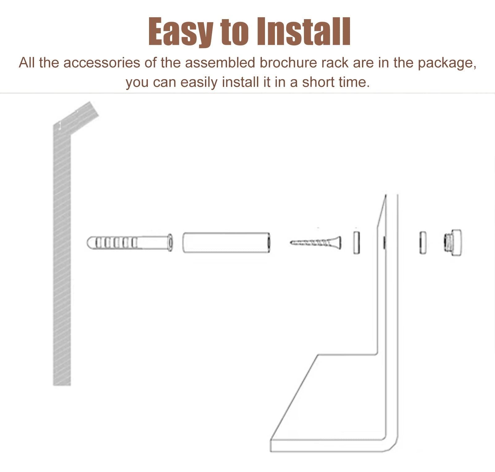 CMYUN Acrylic Magazine Rack Wall Mount - Clear Wall Magazine Storage Holder Stand with Fittings, Home Living Room Office Brochure Display Stand (Size : 100cm(39 3/8\"))