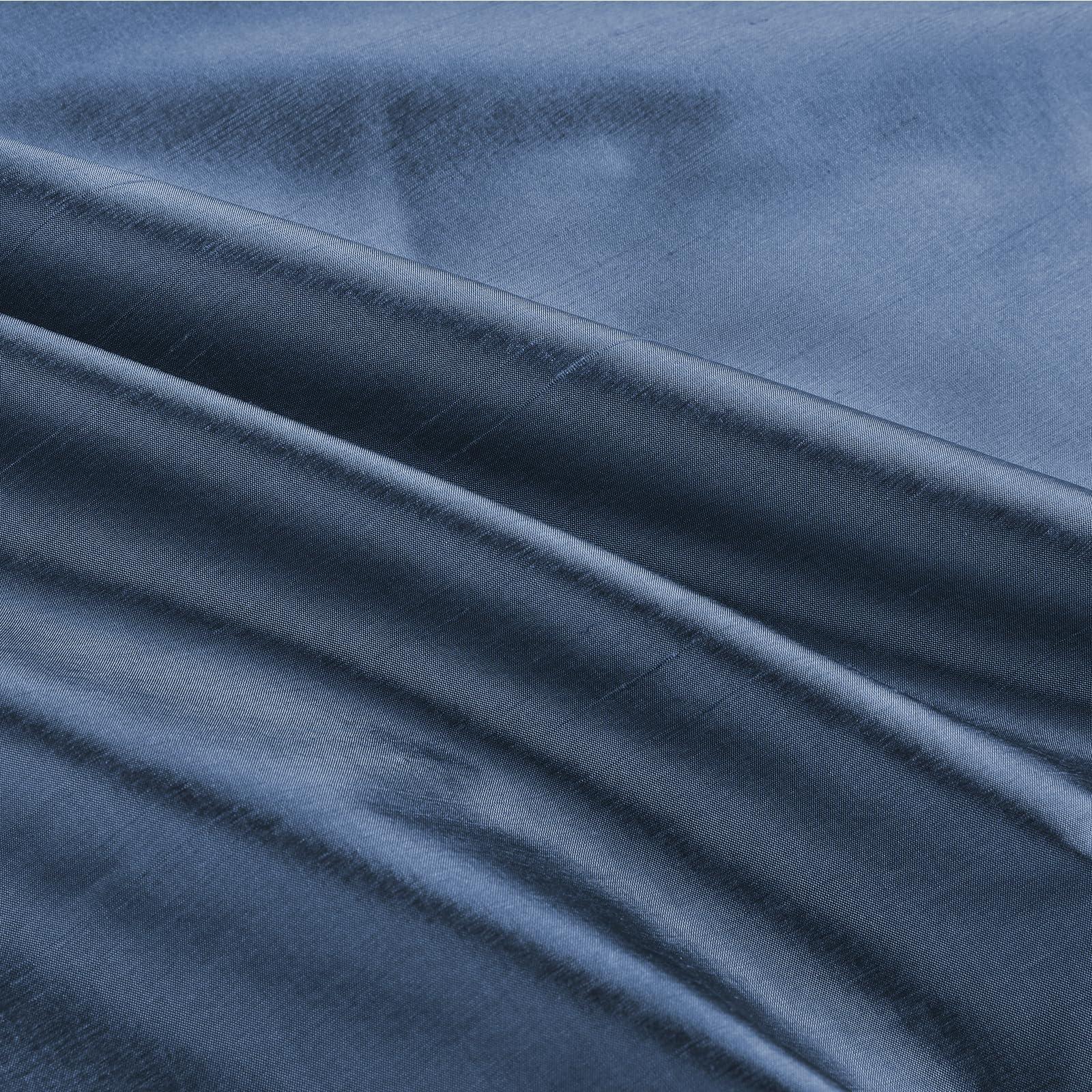 ChadMade ChadMade 100% Dupioni Silk Drape 84 Inches Long Pinch Pleat Curtain for Sliding Patio Door Light Darkening Room Divider Curtain, French Blue Curtain 50Wx84L (1 Panel), Selman Collection