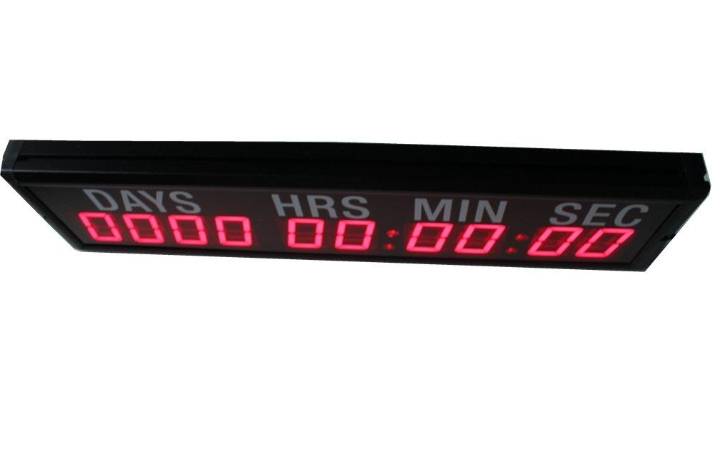 AZOOU AZOOU 2.3-inch 10 Digits with Red Color LED Timer Countdown/up Wall Mounted Clock with Days Hours Mins Secs