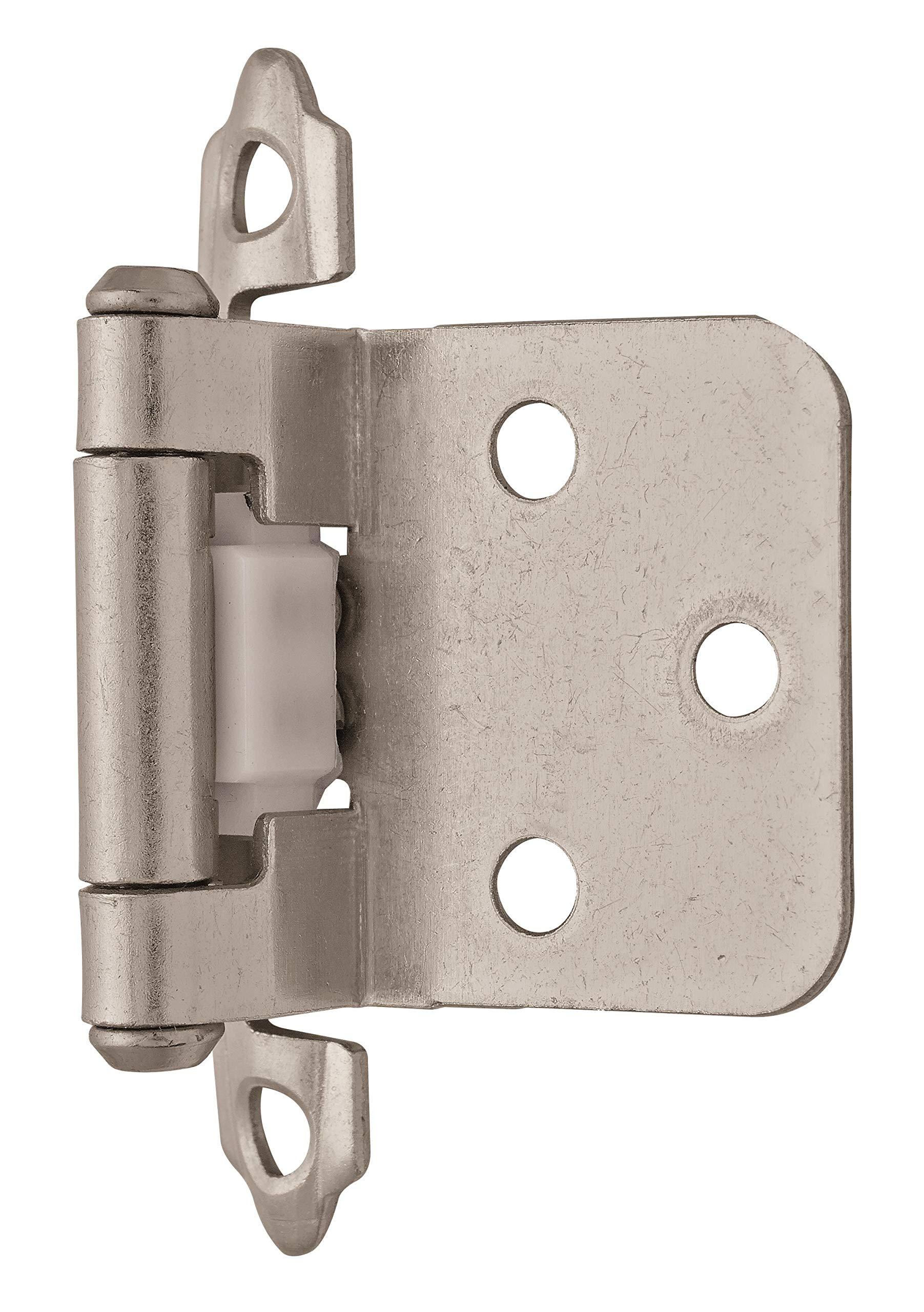 Amerock Amerock | Cabinet Hinge | Variable Overlay Hinge | Satin Nickel | 10 Pack | Self-Closing Hinge | Face Mount Hinge | Cabinet Door Hinge