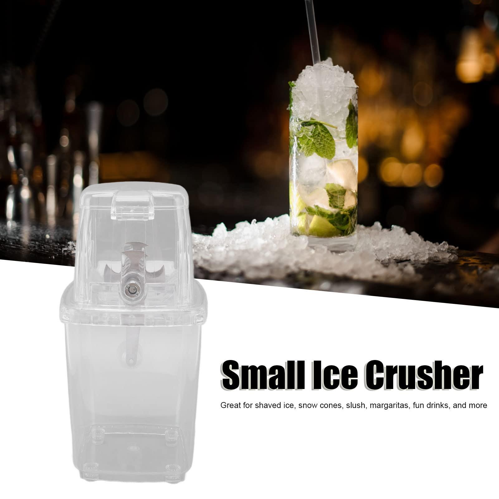 flexman FLEXMAN Manual Ice Crusher, Portable Shaver Hand Crank Speed Shaved Ice Snow Cone Machine for Snow Cones, Slush, Margaritas, Fun Drinks (Transparent)