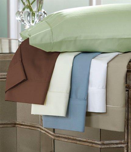 DreamFit DreamFit DreamCool 100% Pima Cotton Sheets with Elastic Corner Straps 20 Inch Crafted in USA Bedding Guaranteed to Stay On for Adjustable Bed Luxury Sheets Split California King Sheets Set Sage
