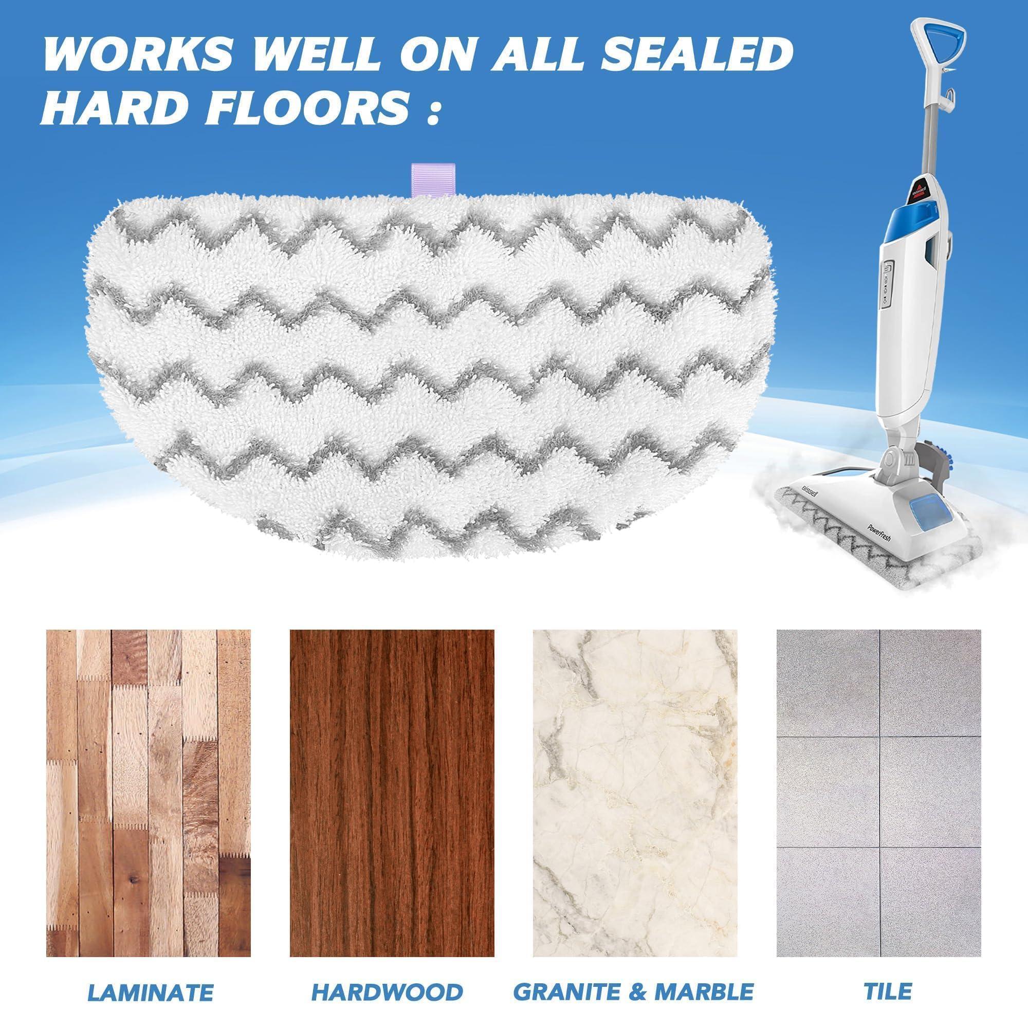 Tidy Monster Tidy Monster Steam Mop Replacement Pads Compatible with Bissell Powerfresh Steam Mop 1940 1806 1544 1440 2075A 2685A Series, Part # 5938 & 203-2633, 1606668 & 1606669 (4-White)