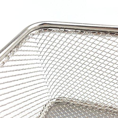 i Kito Stainless Steel Mini French Fries Basket Square Fryer Baskets, FDA Grade Kitchen Cooking Tool Food Presentation Tableware (Small 4inch 2pcs pack)