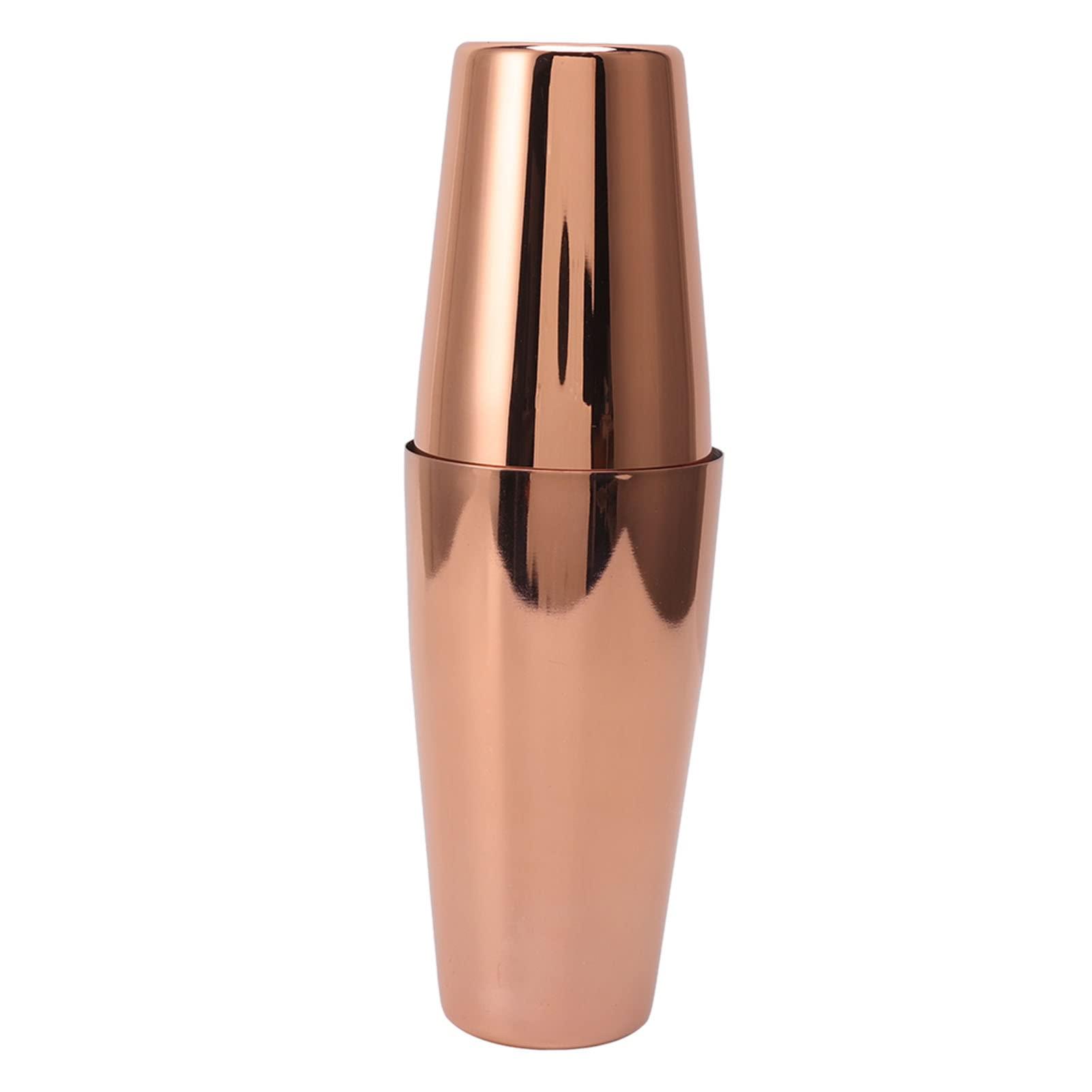 Yuecoom Boston Cocktail Shaker Set, Stainless Steel Rose Gold Glossy Surfaces Leakproof Boston Shaker Set for Drink Mixing