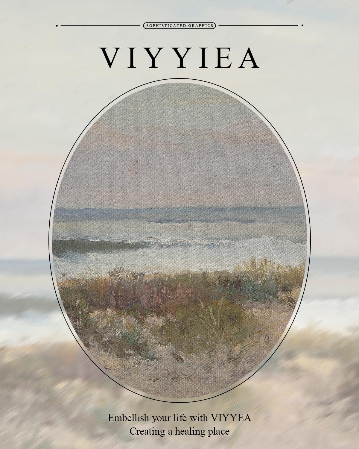 VIYYIEA VIYYIEA Gold Framed Wall Art Canvas Print Home Decor Classical Coastal Scenery Bathroom Pictures Wall Decorations Farmhouse Wall art Room Decor Kitchen Office Bathroom Art Prints Wall Decor 13x16in