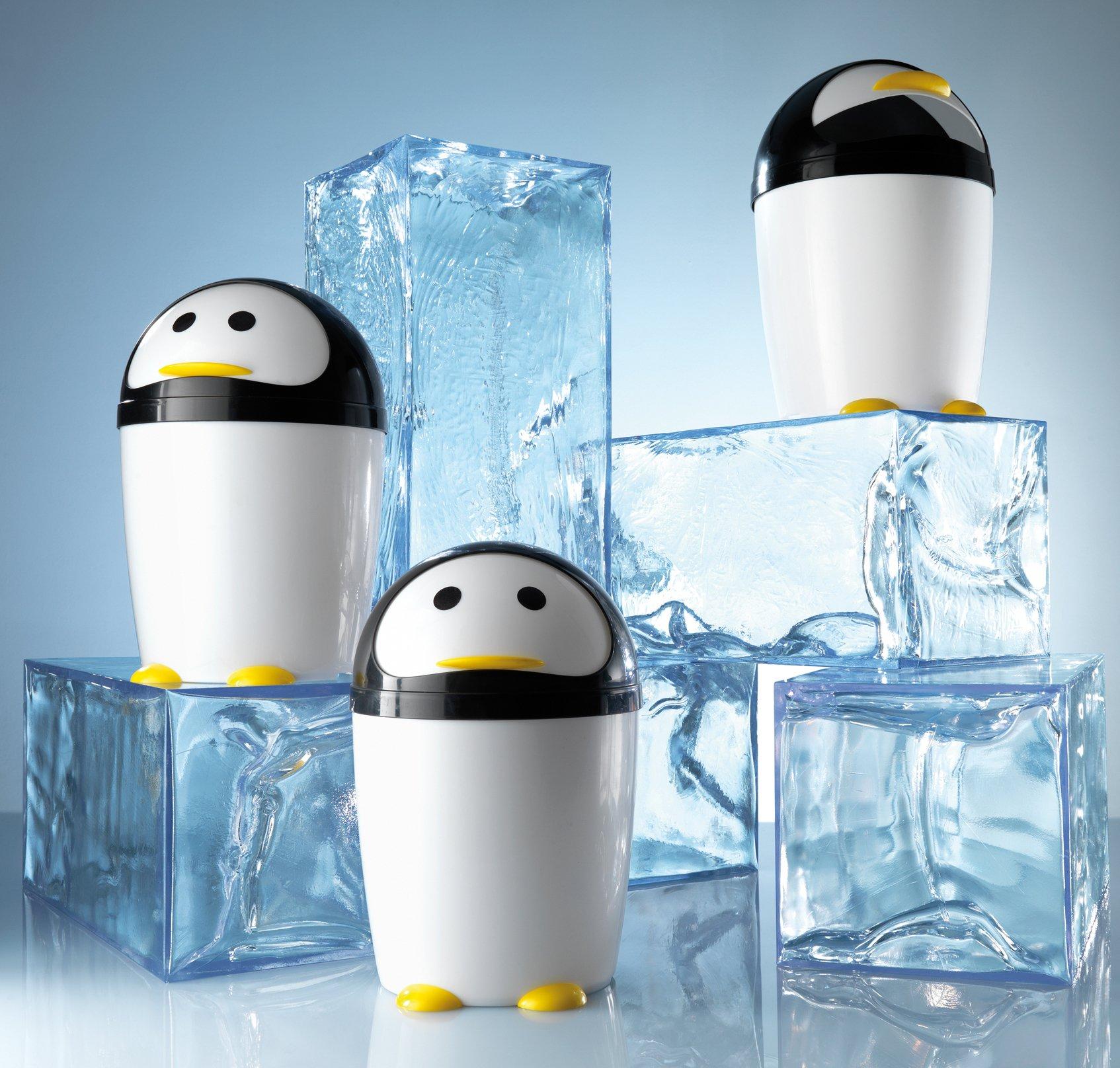 Gedy Gedy Penguin Bathroom Bin with Lid 7.5 Litre Capacity 1009-24