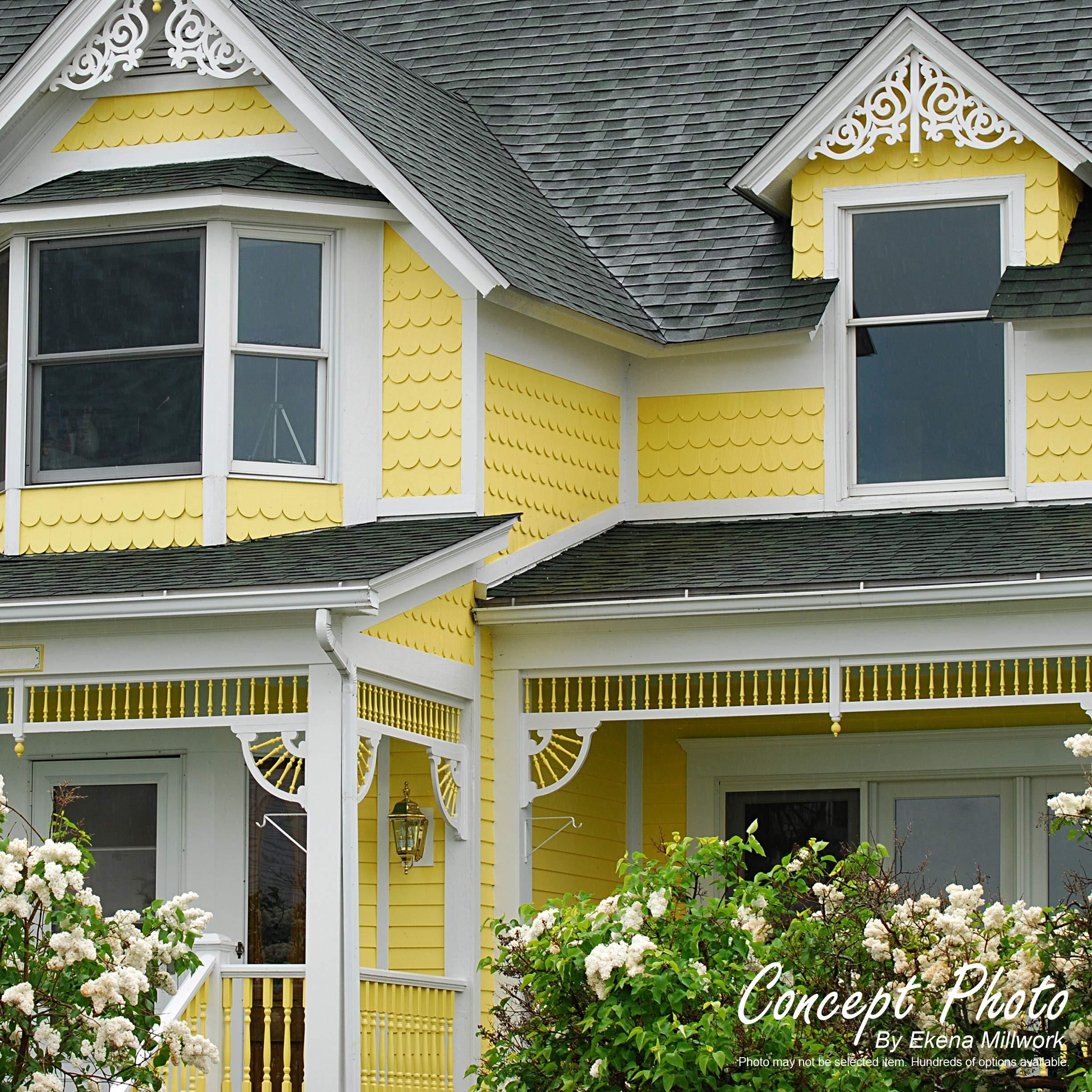 Ekena Millwork Ekena Millwork GPP060X023X100ART Artisan Architectural Grade PVC Gable Pediments, 60\"W x 22 1/2\"H x 1\"P (9/12) Pitch