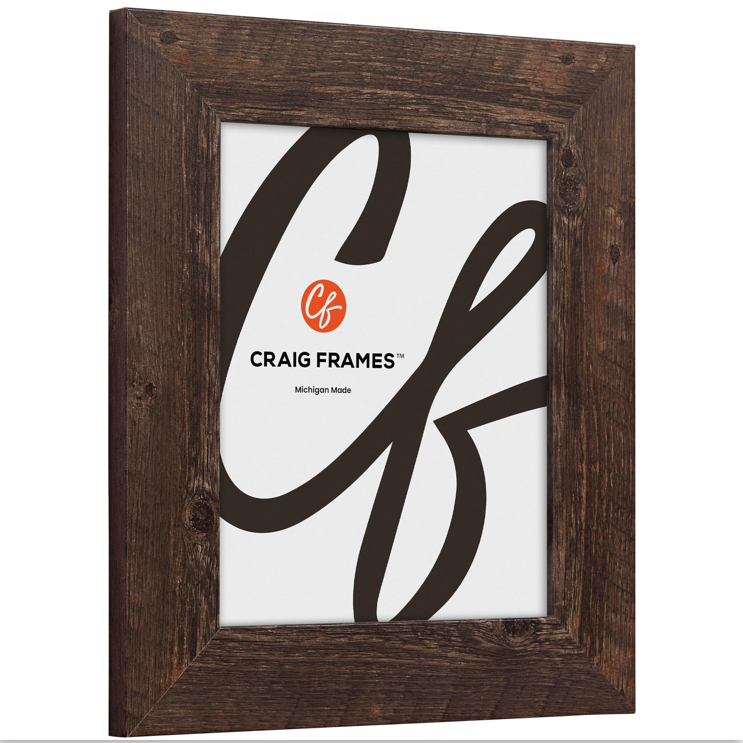 Craig Frames Craig Frames American Barn, 13x14 Picture Frame, Faux Barnwood, Brown Oak
