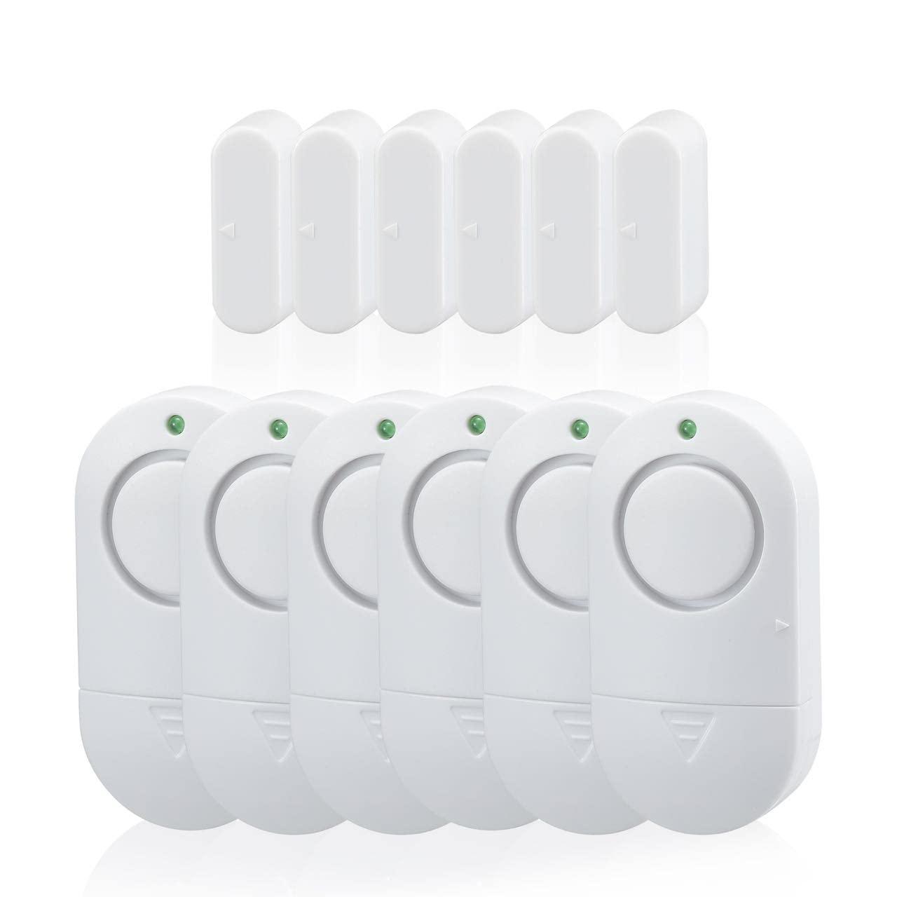 Toeeson Door Window Alarm, Toeeson 120 DB Window Chime Alarms for Home, White Door Alarms for Kids Safety