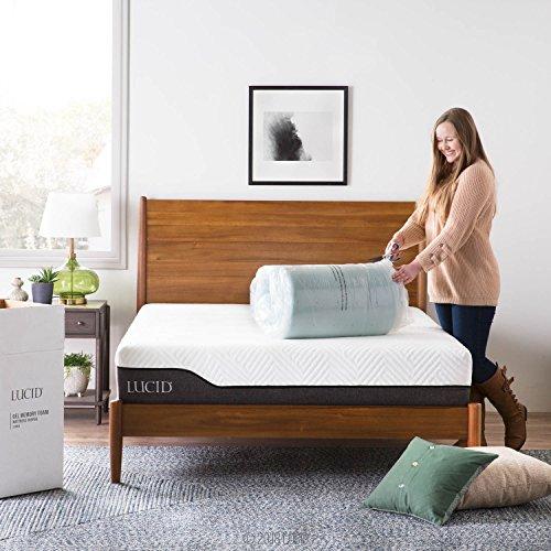 LUCID Lucid 2 Inch Mattress Topper King - Gel Infused Memory Foam Memory Foam Mattress Topper King Ventilated Design CertiPur Certified