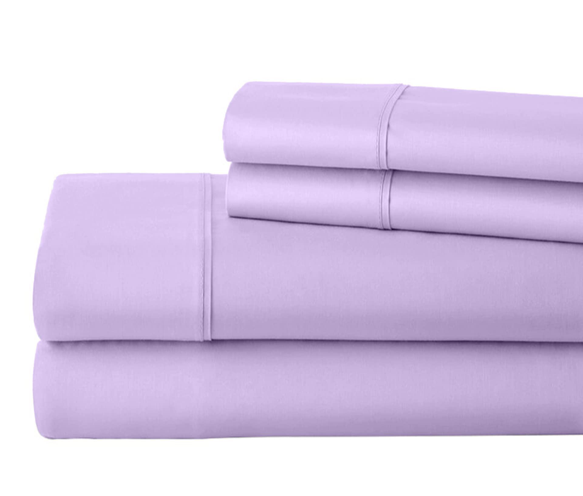 Neerahi Real 800 Thread Count, Flex Top Queen Sheet Set for Adjustable Bed, 4 PCs 100% Egyptian Cotton Sheet Set, 28\" Extra Deep Pocket, Adjustable Sheet Sets - (Split Head Queen- 30\" Split, Lilac)