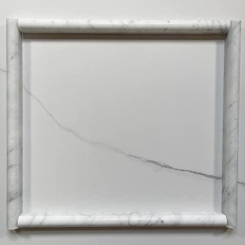 Stone Center Online Stone Center Online Carrara White Marble 5/8x12 Pencil Liner Trim Molding Polished Kitchen Bath Wall Floor Backsplash Shower (1 Piece)