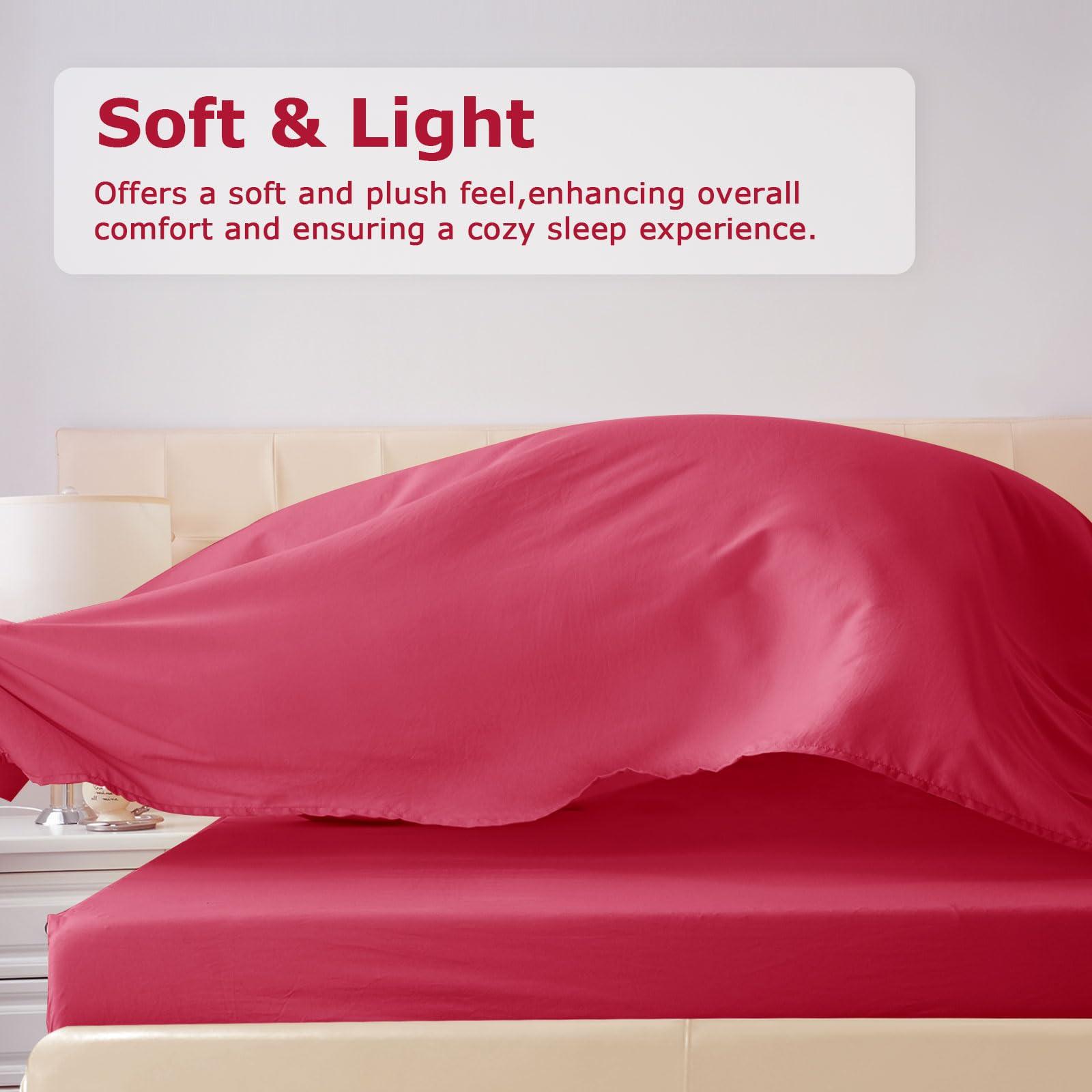 Homilay Homilay King Size Bed Sheet Set - 4 Piece Soft Microfiber Sheets with Deep Pockets, Cooling Technology, and Wrinkle-Free Pillowcase. Hotel-Quality, Durable Bedding, Viva Magenta