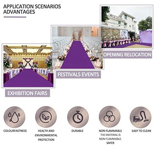Liyadolaam Purple Carpet Runner Runway RugsWedding Aisle Runner Mat Wear-Resistant 2mm Polyester Rug Runners Roll Event Ceremony Walkway Carpets with 1 Piece Tape for Church Party (Size : 1.2x15m)