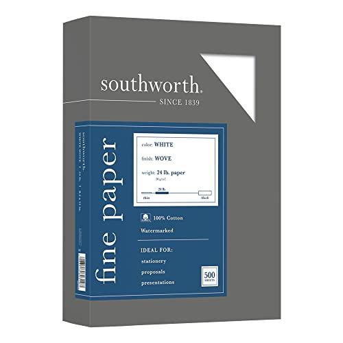 Southworth Southworth® 100% Cotton Business Paper, 8 1/2" x 11", 24 Lb, 100% Recycled, White, Box Of 500