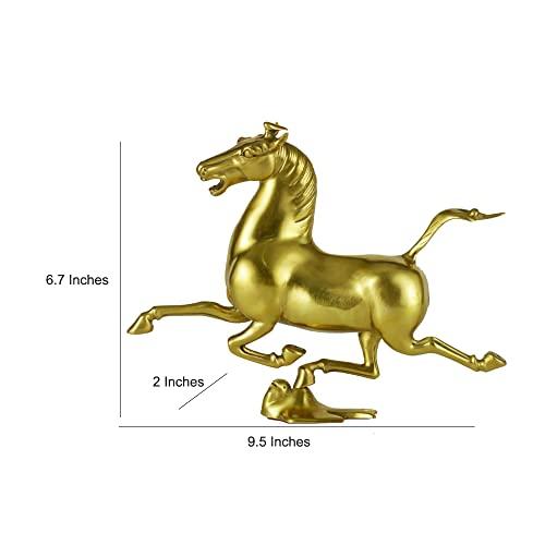 NILEEBUKER NILEEBUKER Galloping Horse Treading on a Flying Swallow Statue Gold Brass Chinese Famous Sculpture Art Replica