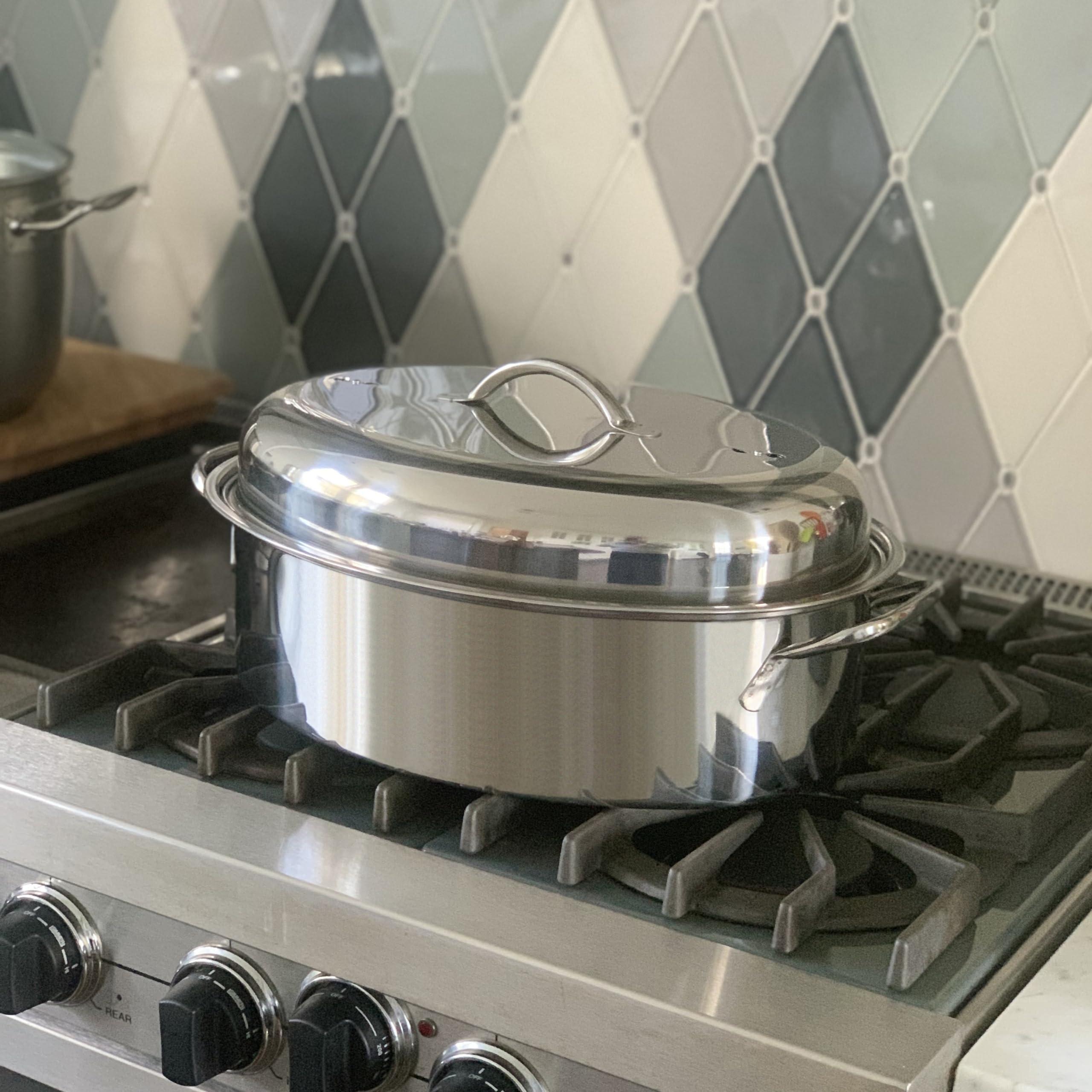 Fox Run Fox Run Oval Roaster Set, Stainless Steel, 10-Quart