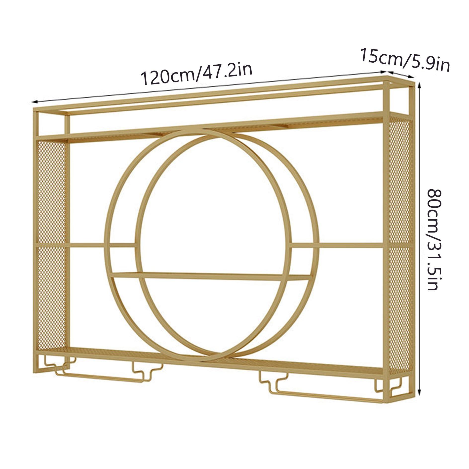 Leaceuv Wall Mounted Wine Rack,Wall Mount Wine Racks for Wine Bottles,Hanging Wine Glass Rack Industrial Storage Holder,Floating Shelves with Stemware Hanger,Plants Wine Display,for Kitchen Dining Room Bar (