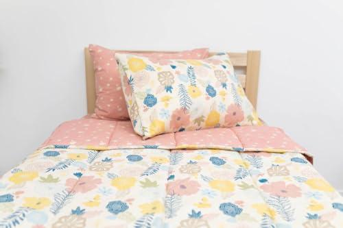 Beddy's Beddy's Flower Blossoms Girls Durable Zipper Bedding for Kids, Bed in a Bag, Floral Sheets and Comforter, Easy to Make and Wash, Includes Pillowcase and Pillow Sham, Super Soft All Season