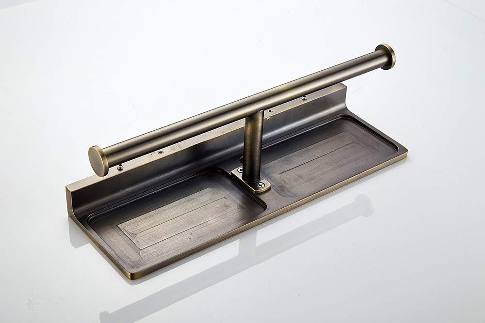 SANLIV Sanliv Toilet Paper Holder,Brushed Bronze Double Toilet Paper Roll Holder with Storage Shelf,Wall Mounted Brass Toliet Tissue Dispenser for Home and Hotel Bathrooms