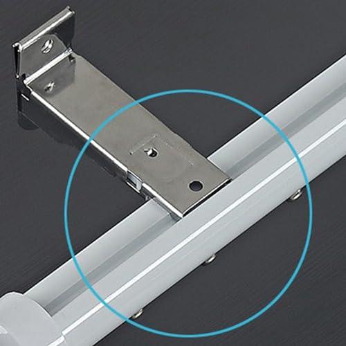 WDJBPSH 5ft 6ft 7ft 8ft 9ft 10ft 11ft 12ft Long Straight Rail Curtain Rod for Room Divider, White Champagne Grey Sliding Curtain Track for Patio/Bay Window/Camper/Bedroom/Gazebo/Office, Wall Mount (Color