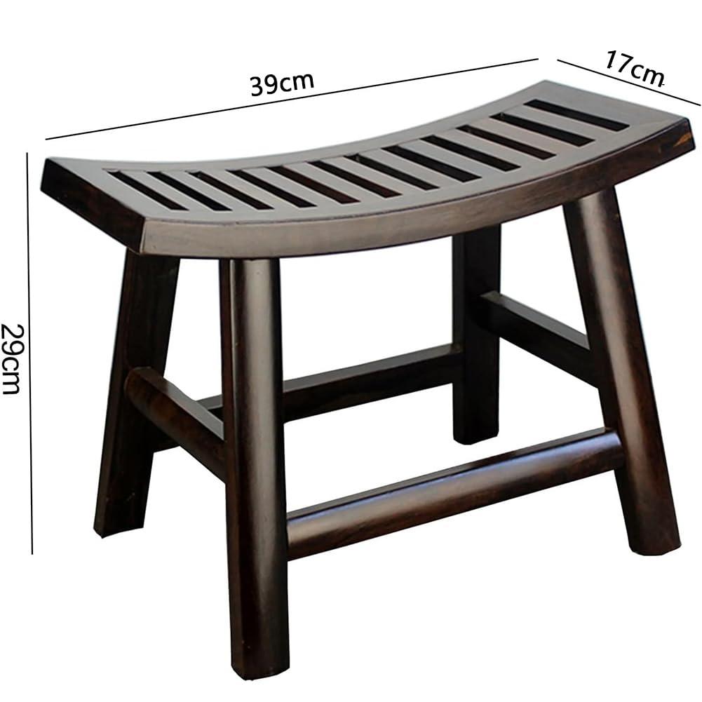 MegLob MegLob Blackwood Shower Stool, 39*17*29Cm, Solid Wood Shower Benches for inside Shower, Small Bathroom Shower Bench Stool, Ergonomic Shower Stool with Curved Seat Surface, Multifunctional Wood Stool