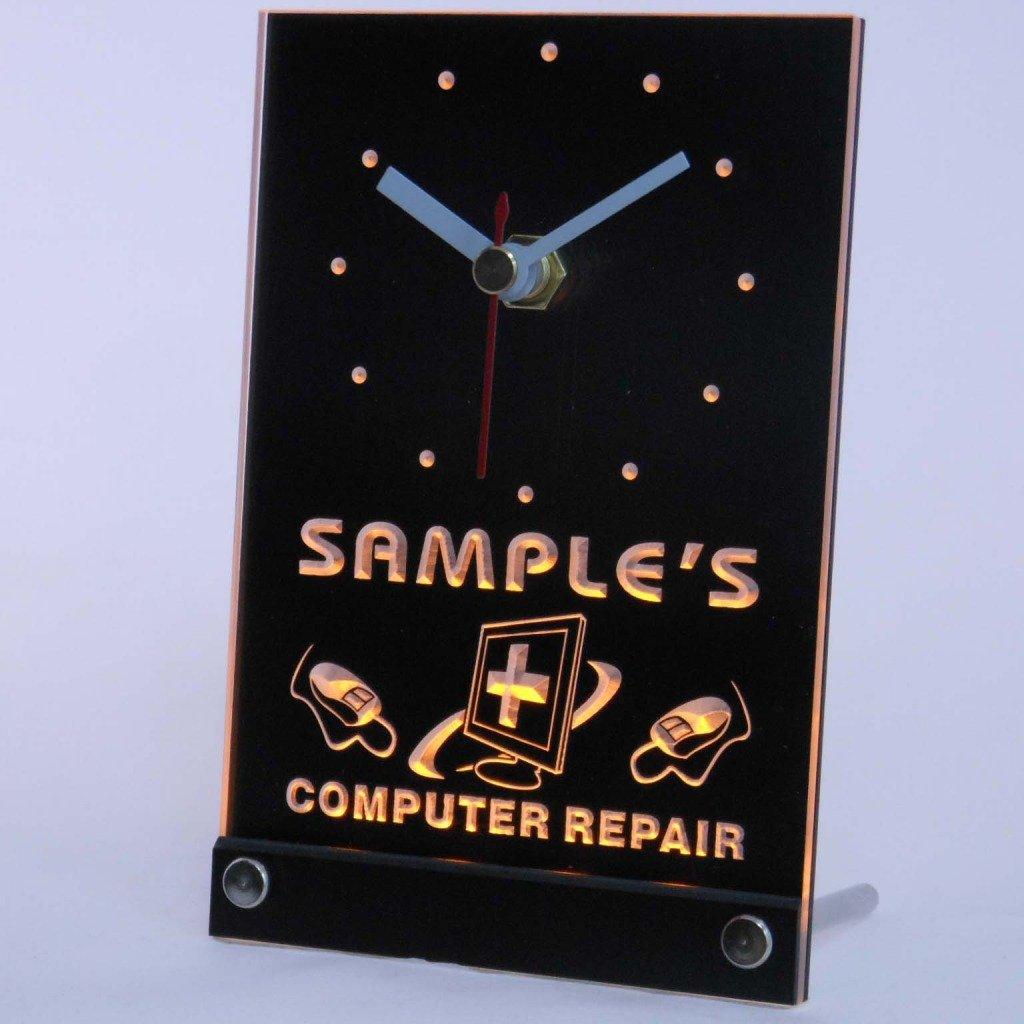 ADVPRO AdvPro tnctr-tm Personalized Custom Computer Repair Shop Neon Led Table Clock
